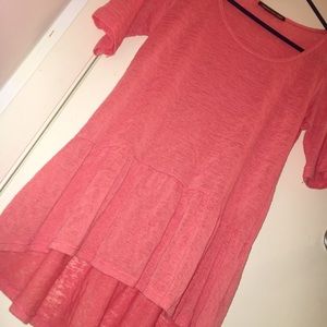 Coral/Salmon Pink High-Low Top NWOT
